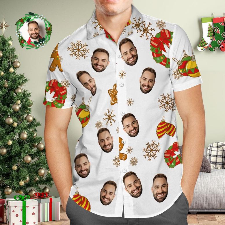 Custom Face Hawaiian Shirt White Hawaiian Shirts Christmas Gift For Him