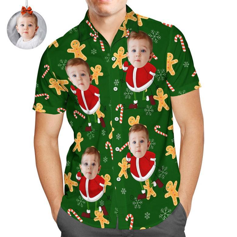 Custom Face Hawaiian Shirts Funny Face Santa Merry Christmas Shirts Gift