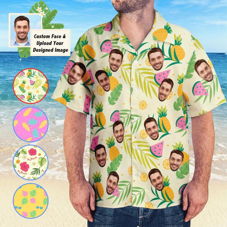 Custom Face Hawaiian Shirts Upload Your Own Designed Image Aloha Beach Shirt For Men