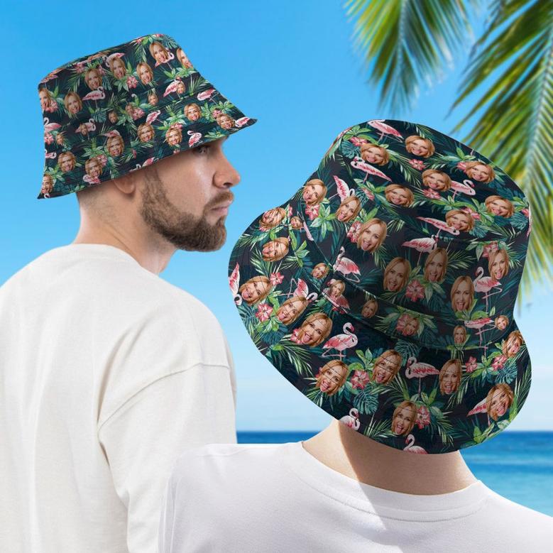 Custom Face Hawaiian Style Bucket Hat Double-Side-Wear Reversible Fisherman Hat