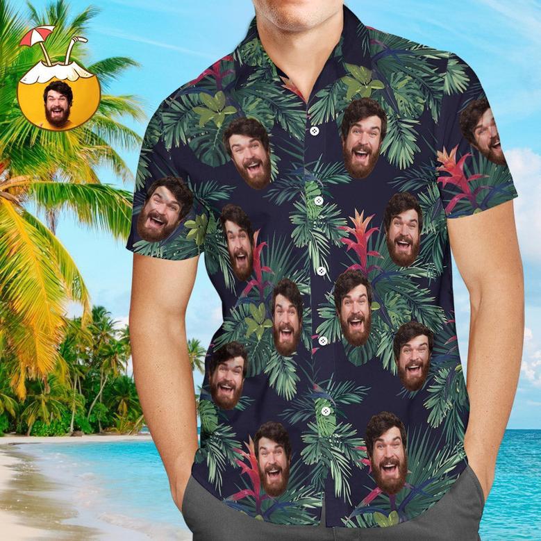 Custom Face Shirt Men's Hawaiian Shirt For Dad