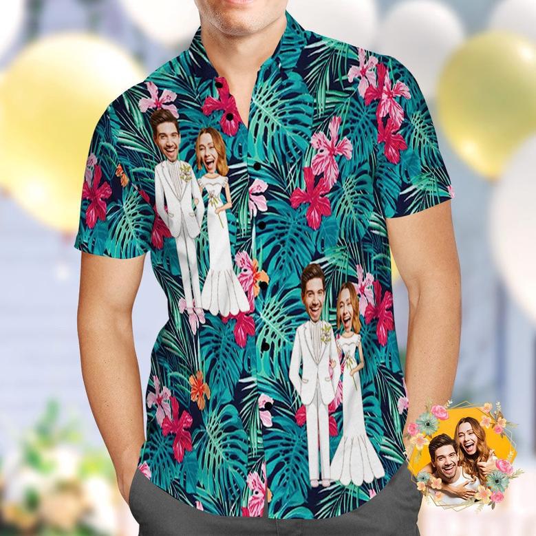 Custom Hawaiian Shirt Personalized Wedding Hawaiian Flower Shirt Best Wedding Gift