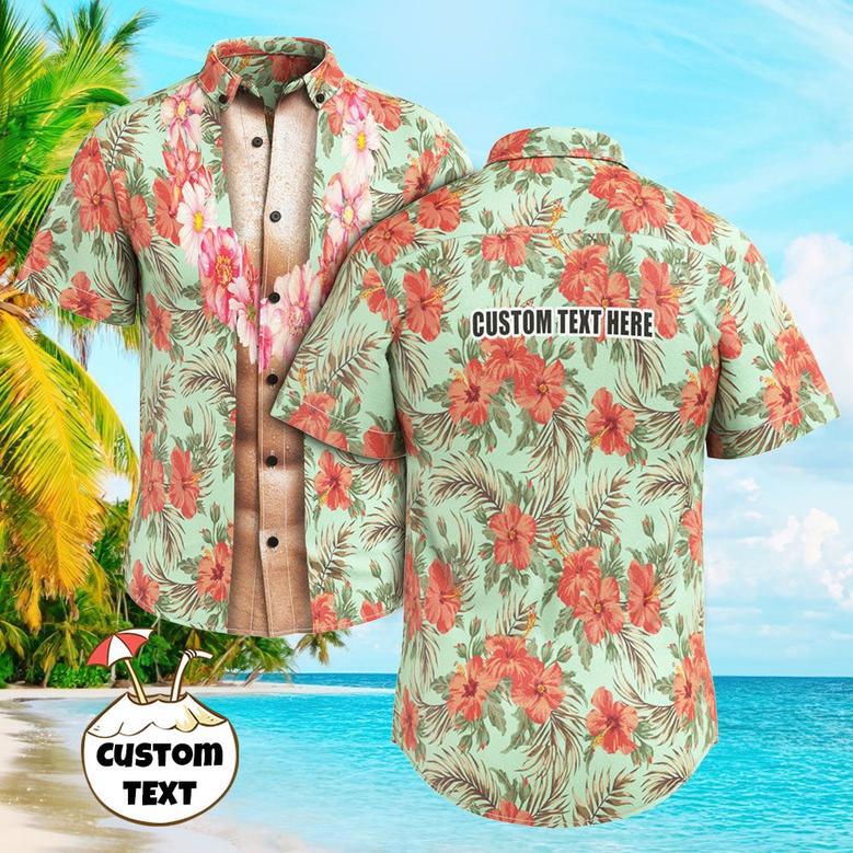 Custom Men Hawaiian Shirts Personalized Text Hawaiian Shirts For Him - Hawaiian Wreath