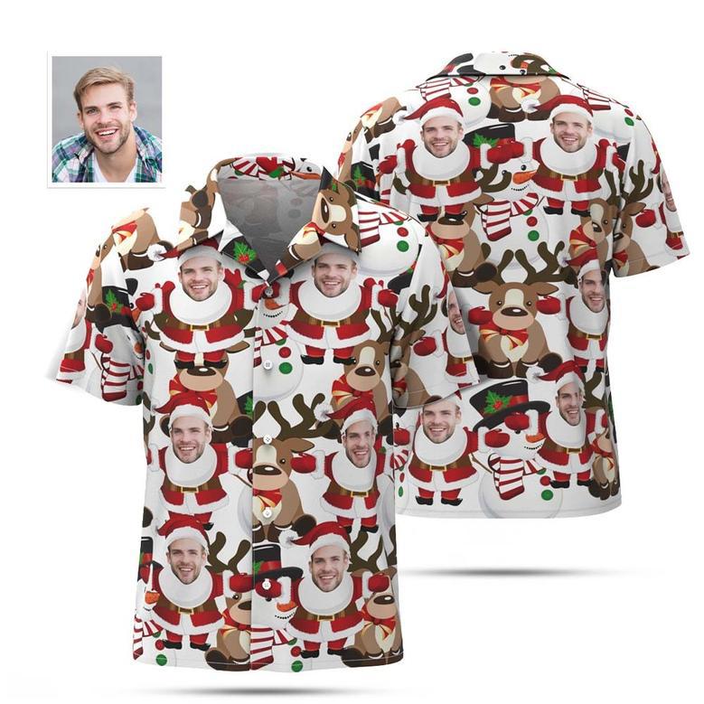 Custom Men's Santa Claus Party Hawaiian Shirts Christmas Gift