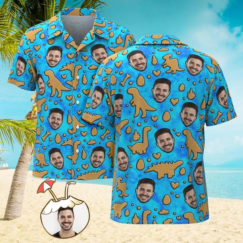 Custom Men's Shirt Face All Over Print Hawaiian Shirt Funny Gifts