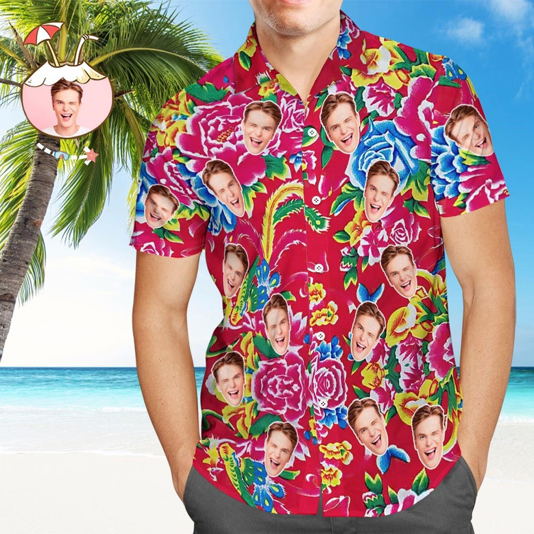 Custom Northeast Big Flower Hawaiian Shirts For Men - Chinese Dragon Custom Northeast Big Flower Hawaiian Shirts For Men - Chinese Dragon