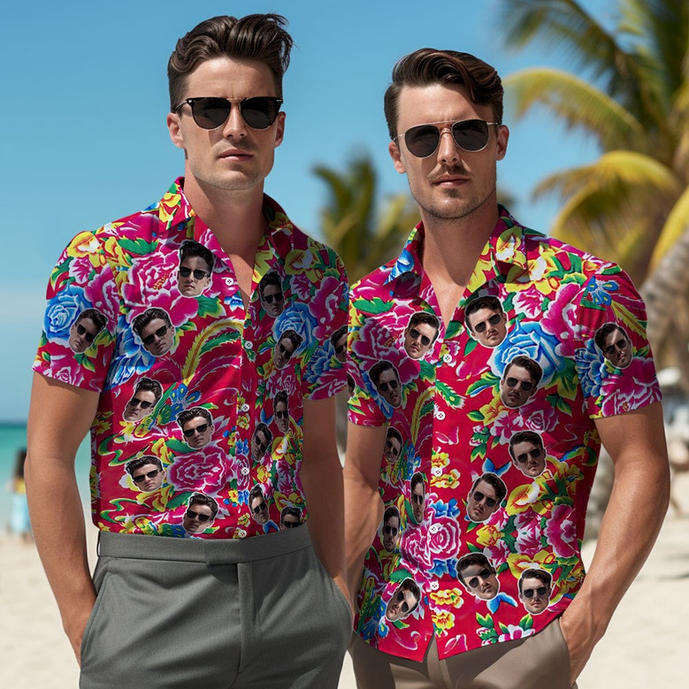 Custom Northeast Big Flower Hawaiian Shirts For Men - Chinese Dragon Custom Northeast Big Flower Hawaiian Shirts For Men - Chinese Dragon