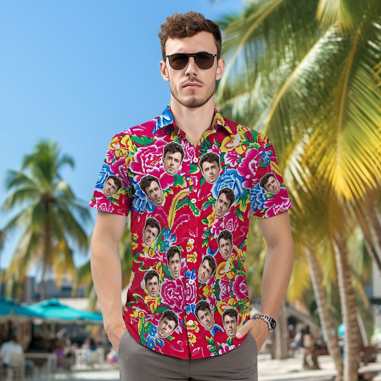 Custom Northeast Big Flower Hawaiian Shirts For Men - Chinese Dragon Custom Northeast Big Flower Hawaiian Shirts For Men - Chinese Dragon