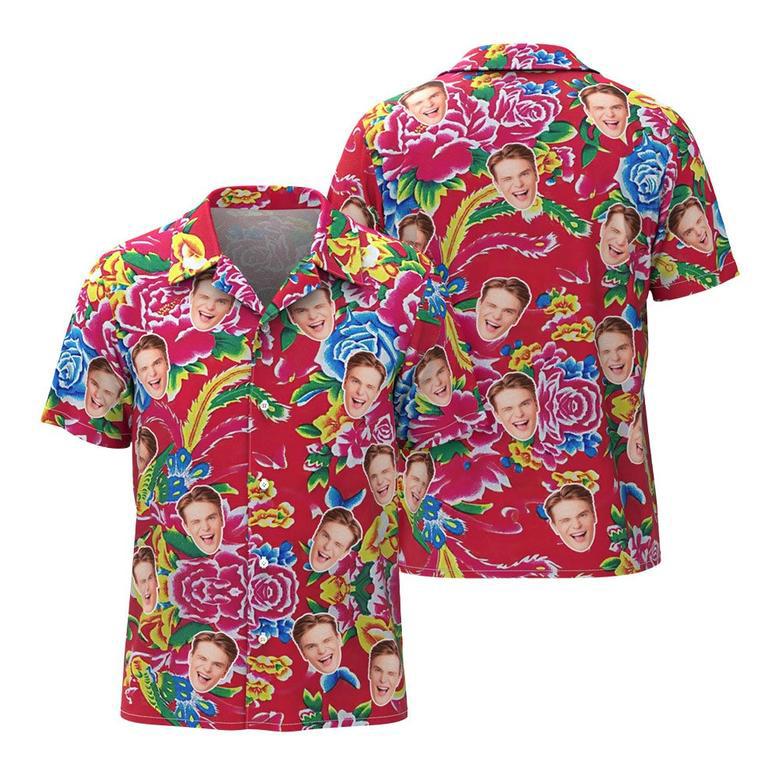 Custom Northeast Big Flower Hawaiian Shirts For Men - Chinese Dragon