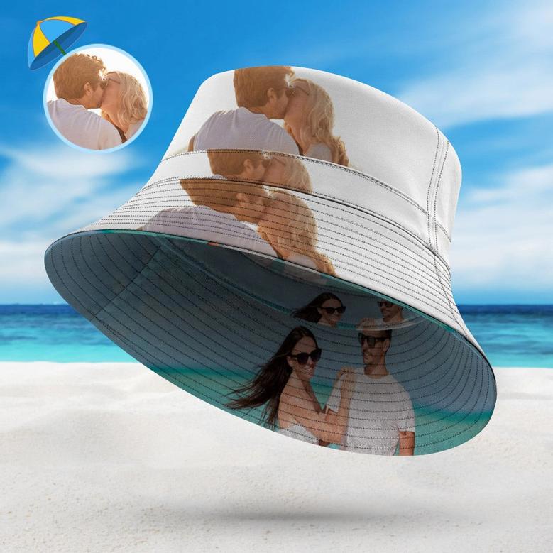 Custom Photo Bucket Hat Double-Side-Wear Reversible Outdoors Beach Fisherman Hat