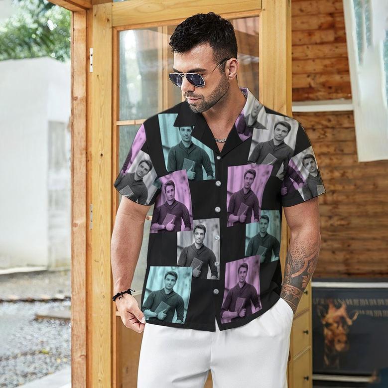 Custom Photo Hawaiian Shirt Men's All Over Print Aloha Shirt Cool Boy's Shirt - Retro Photo