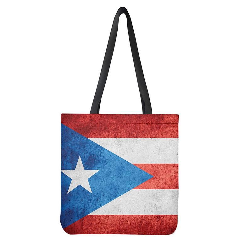 Grunge Puerto Rican Flag Print Tote Bag