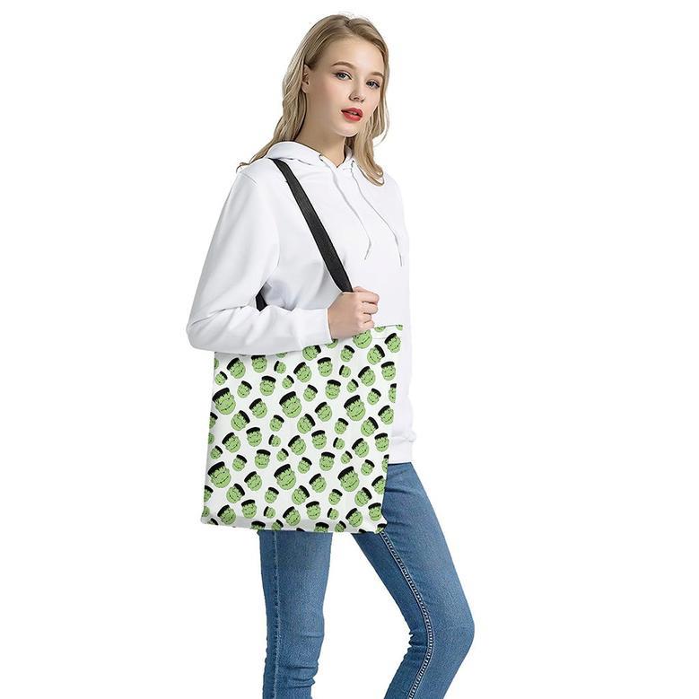 Halloween Frankenstein Pattern Print Tote Bag