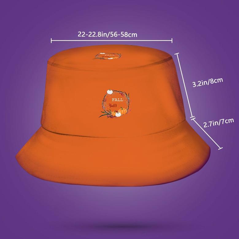 Halloween Gift Custom Bucket Hat Personalized Hat With Text - Pumpkin Wreath