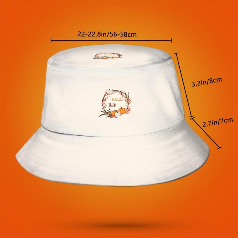 Halloween Gift Custom Bucket Hat Personalized Hat With Text - Pumpkin Wreath