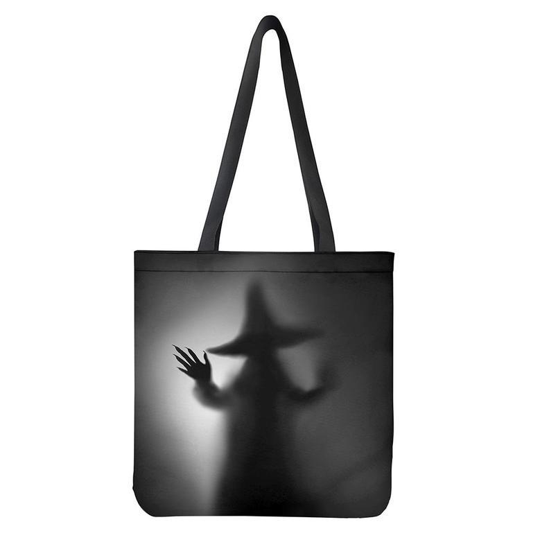 Halloween Horror Witch Print Tote Bag