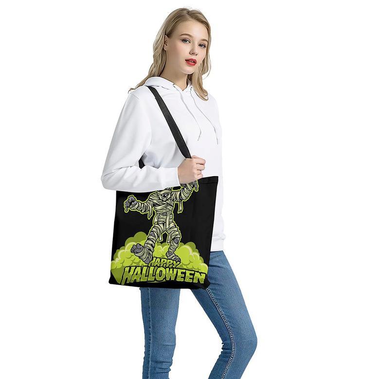 Halloween Mummy Print Tote Bag