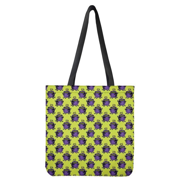 Halloween Witch Cauldron Pattern Print Tote Bag