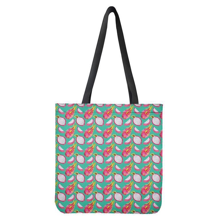 Hand Drawn Dragon Fruit Pattern Print Tote Bag