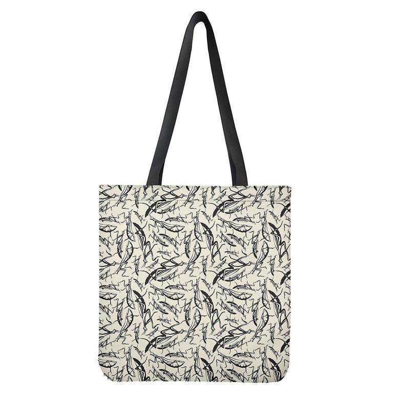 Hand Drawn Mantis Pattern Print Tote Bag