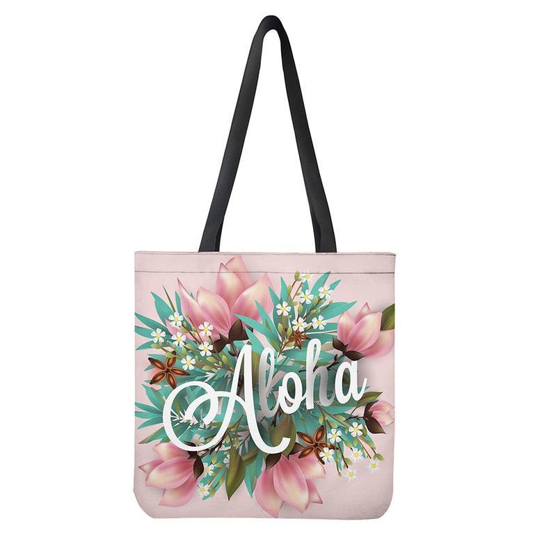 Hawaiian Flower Aloha Print Tote Bag