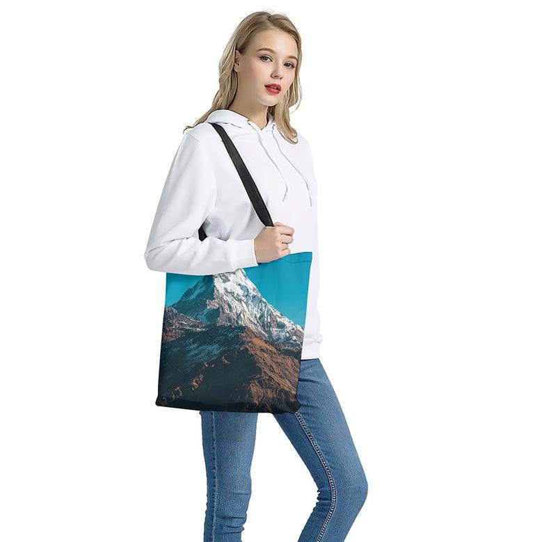 Himalaya Mountain Print Tote Bag