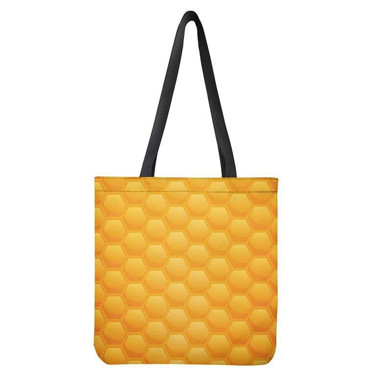 Honeycomb Pattern Print Tote Bag