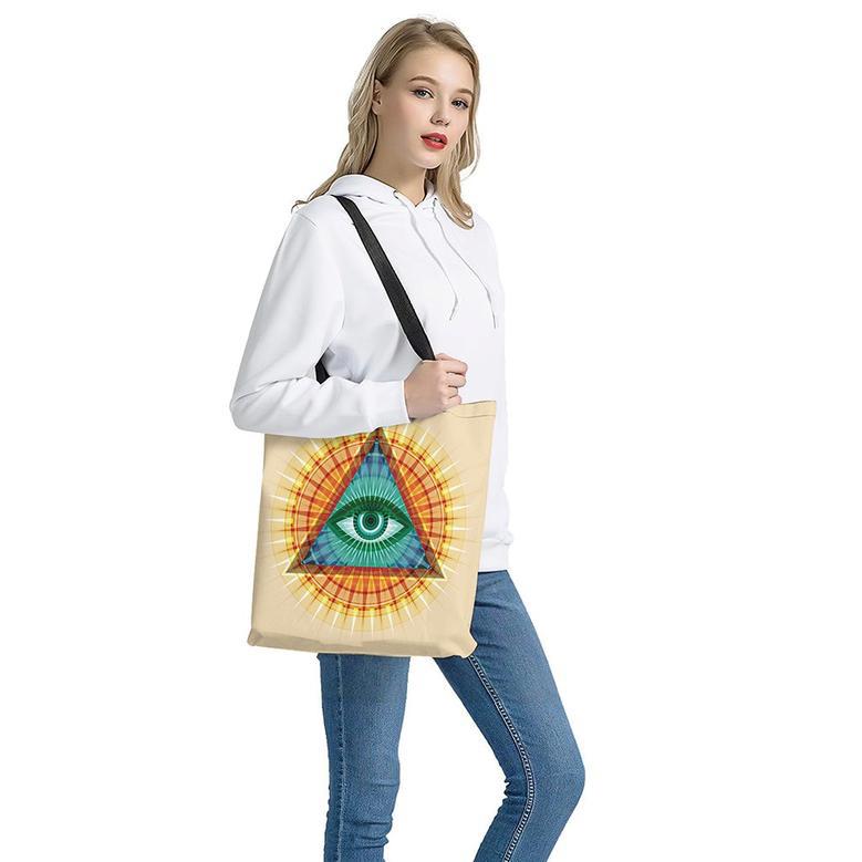 Illuminati Eye Of Providence Print Tote Bag