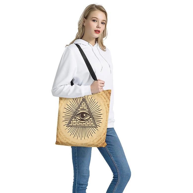 Illuminati Eye Print Tote Bag