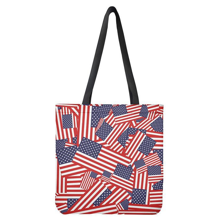 Independence Day Usa Flag Pattern Print Tote Bag