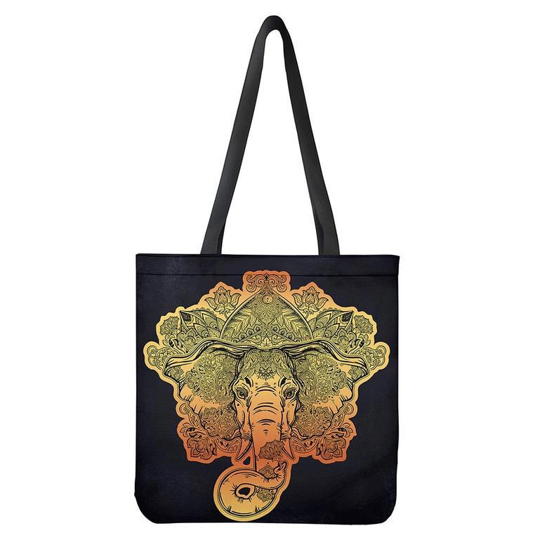 Indian Tribal Spiritual Elephant Print Tote Bag