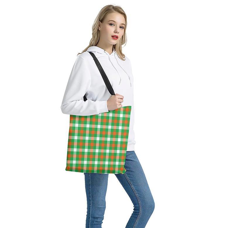 Irish Checkered St. Patrick's Day Print Tote Bag