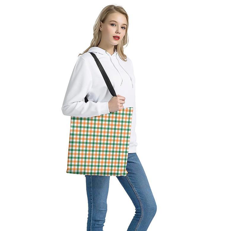 Irish Plaid St. Patrick's Day Print Tote Bag