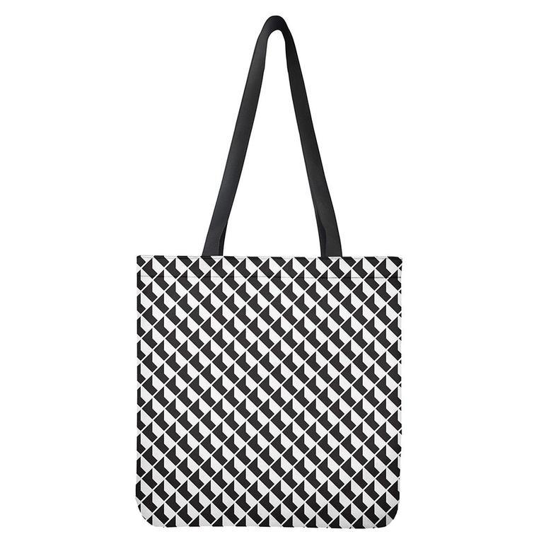 Isometric Geometric Pattern Print Tote Bag