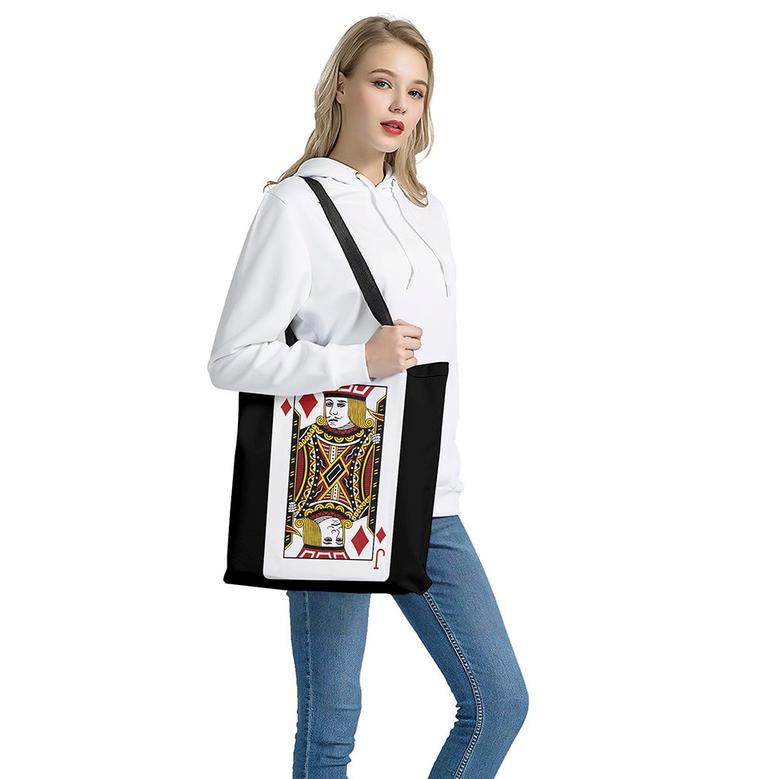 Jack Of Diamonds Playing Card Print Tote Bag