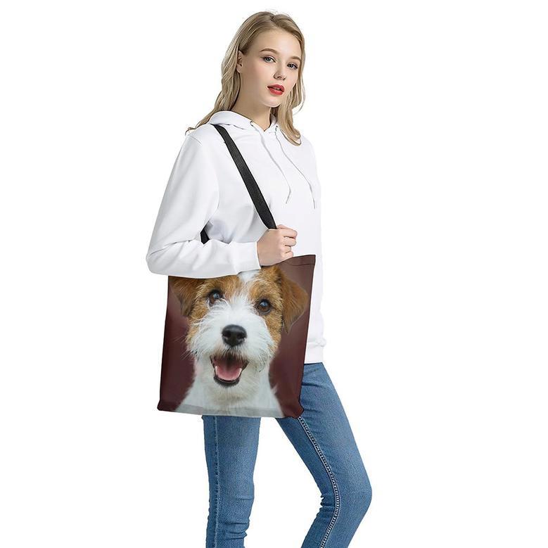 Jack Russell Terrier Portrait Print Tote Bag