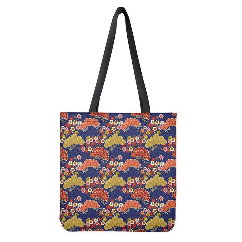 Japanese Cherry Blossom Pattern Print Tote Bag