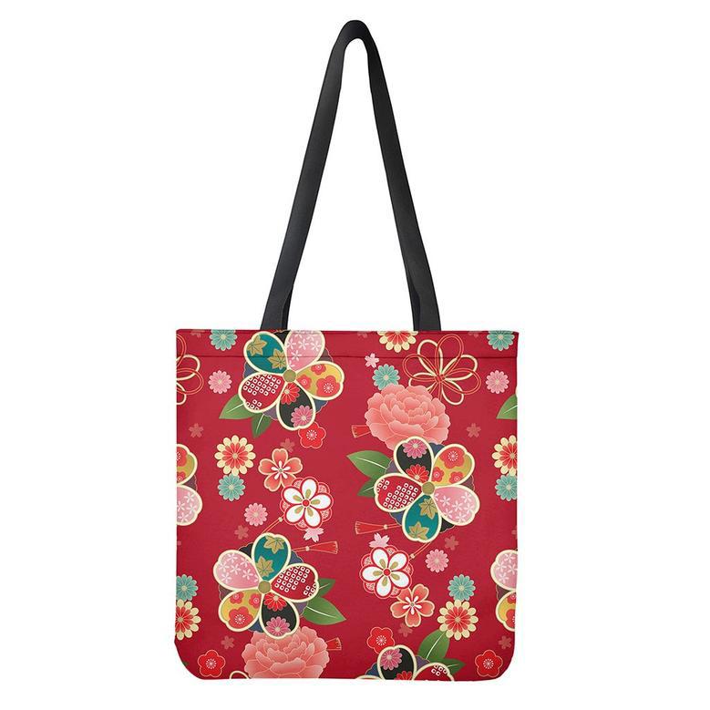 Japanese Kimono Pattern Print Tote Bag