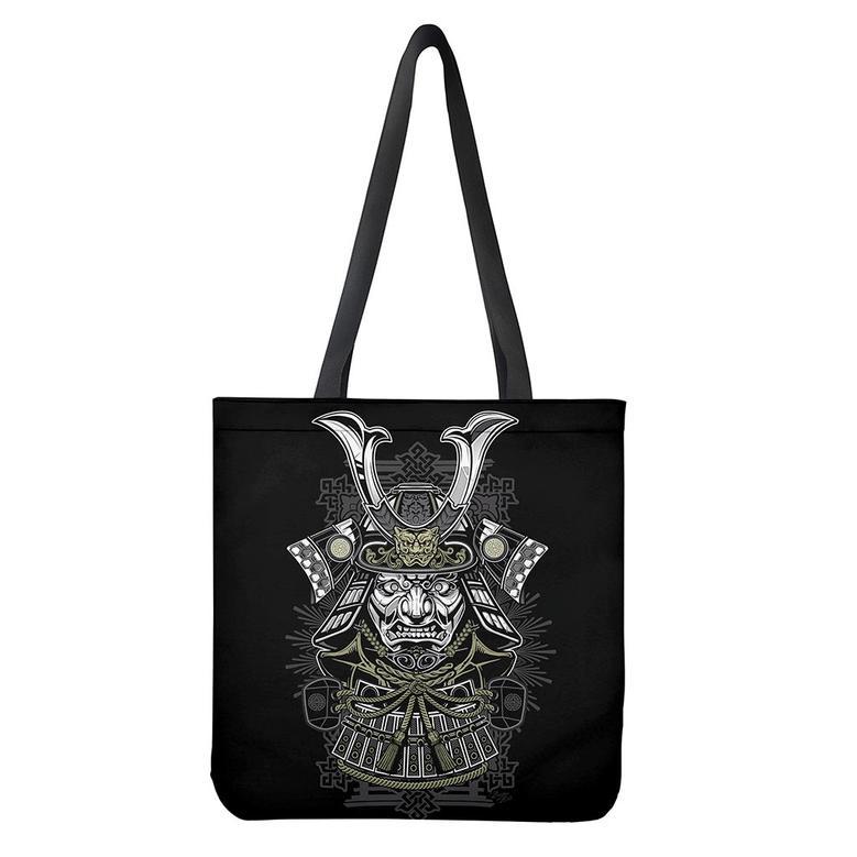 Japanese Samurai Warrior Print Tote Bag