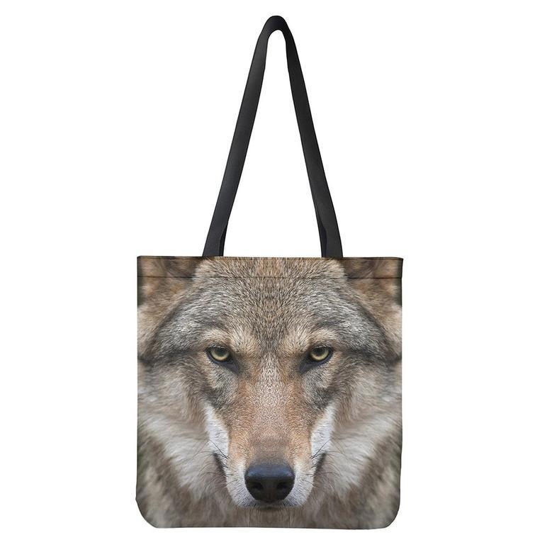 Jungle Wolf Print Tote Bag