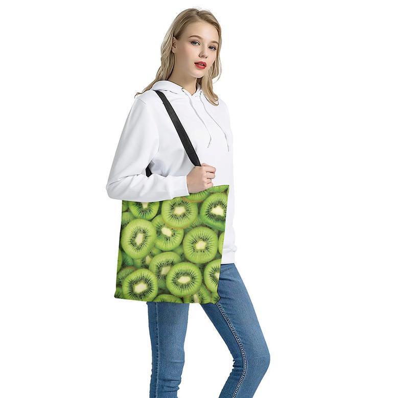 Kiwi Slices Print Tote Bag