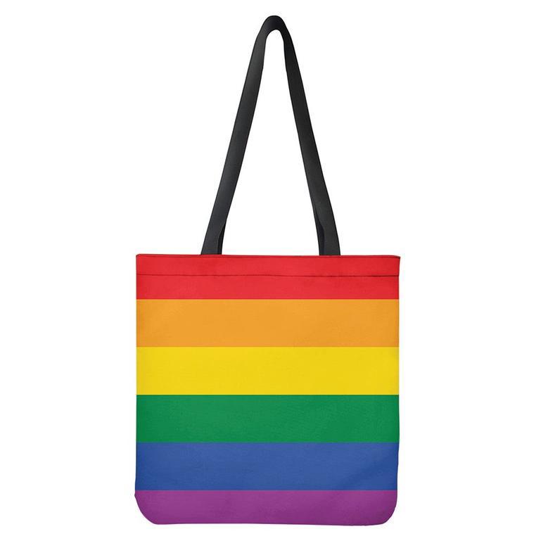 Lgbt Pride Rainbow Flag Print Tote Bag