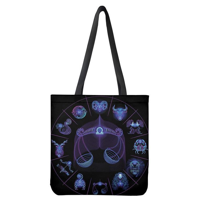 Libra And Astrological Signs Print Tote Bag