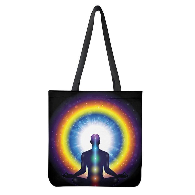 Light Of Seven Chakras Print Tote Bag