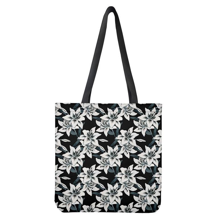 Lily Floral Pattern Print Tote Bag