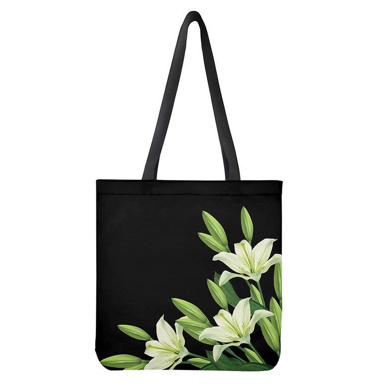 Lily Floral Print Tote Bag