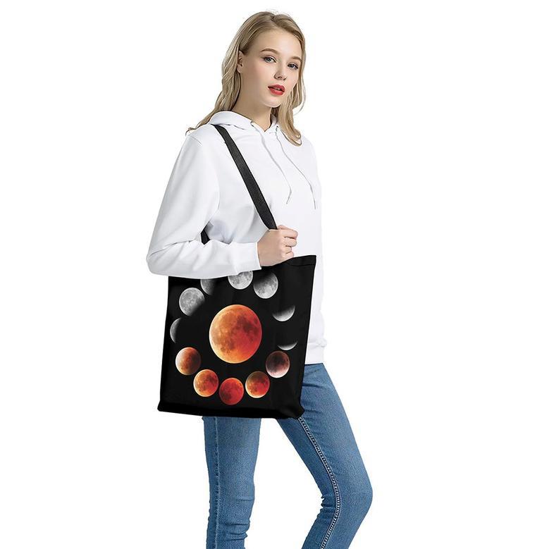 Lunar Eclipse Cycle Print Tote Bag