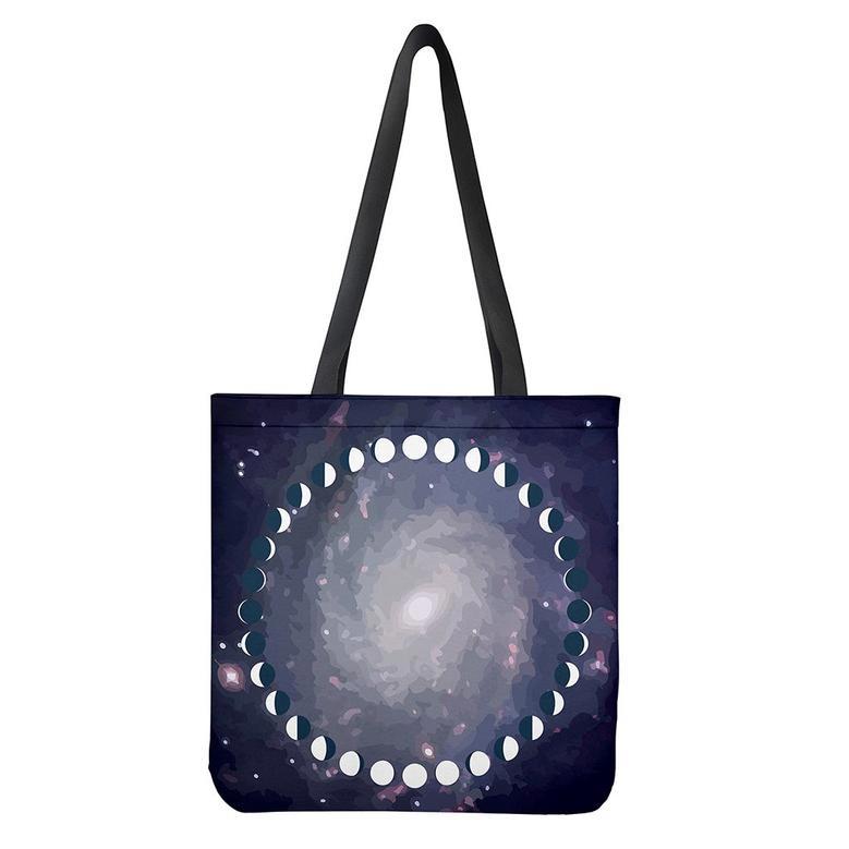 Lunar Phase Cycle Print Tote Bag