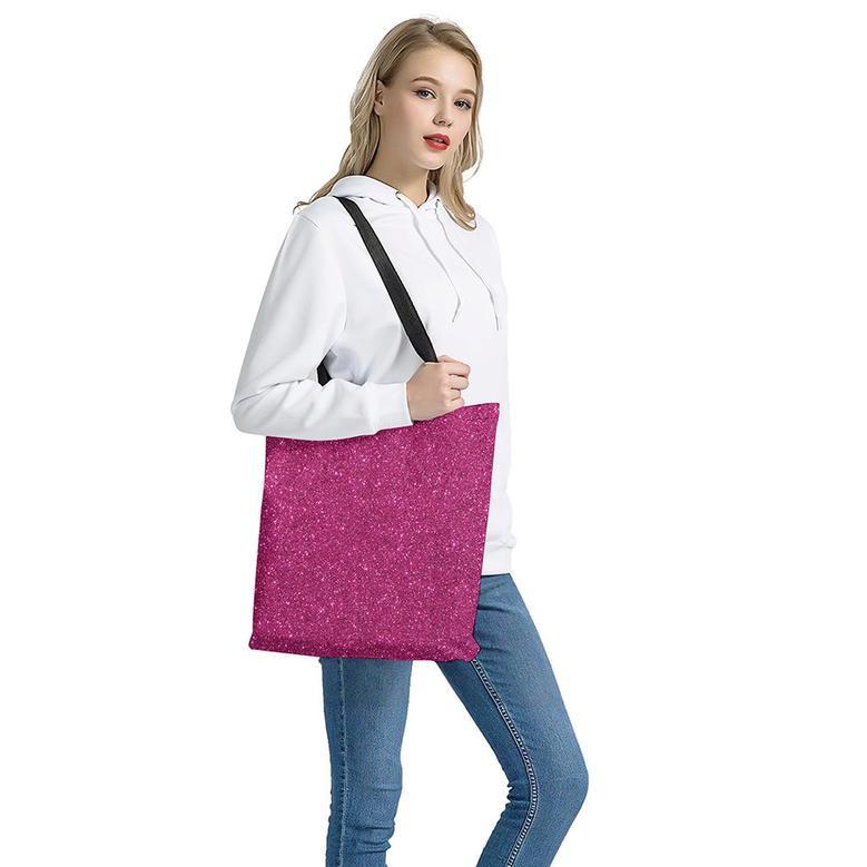 Magenta Pink (Not Real) Glitter Print Tote Bag