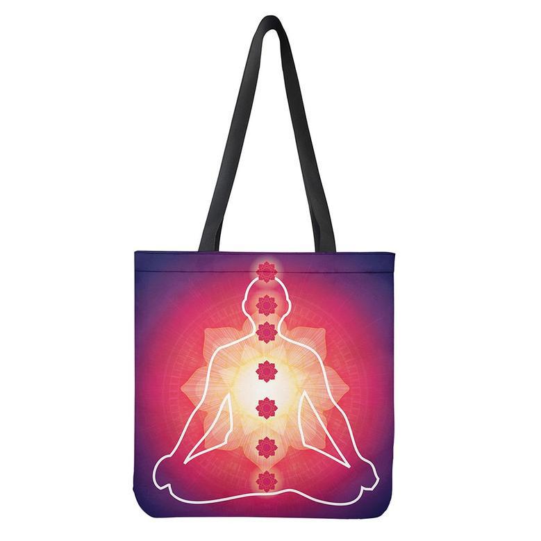 Mandala Chakras Aura Print Tote Bag